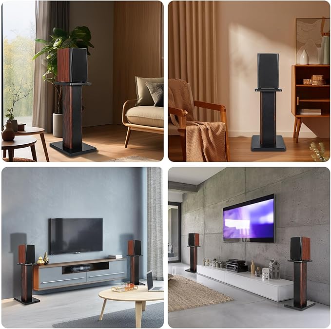 20 Inch (50CM)- Pair- Wood Speaker Stands for Home-Cinema HiFi Desktop and Satellite Speakers Monitor Stands