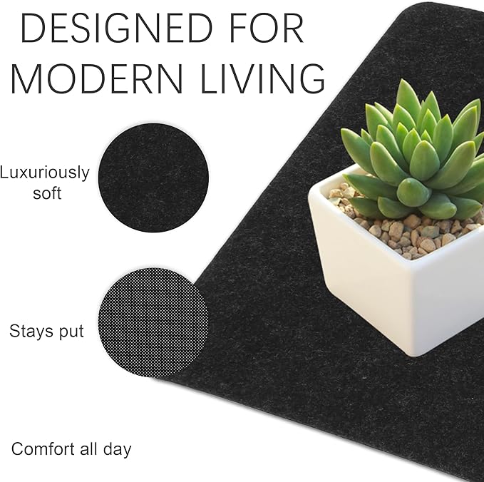 Felt Desk Mat,Large Mouse Pad Desk Mat for Office & Home,Non-Slip Desk Blotter,Felt Desktop Mat for Laptop,Computer,Writing 27.6"x13.8" Black