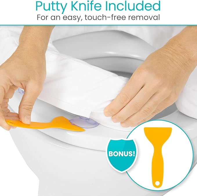 Vive Toilet Seat Cushion (Soft Cushioned Foam) - Easy Clean, Padded Bathroom Attachment - Elongated, Standard Seats - Comfort & Support Donut for Handicap Adults