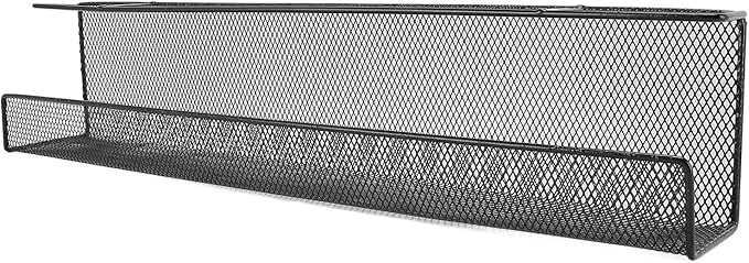 GLOGLOW Under Desk Cable Management Tray, Metal Wire Organizer with No Drill Design for Organizing Extension Cords At Home Office or Kitchen (L)
