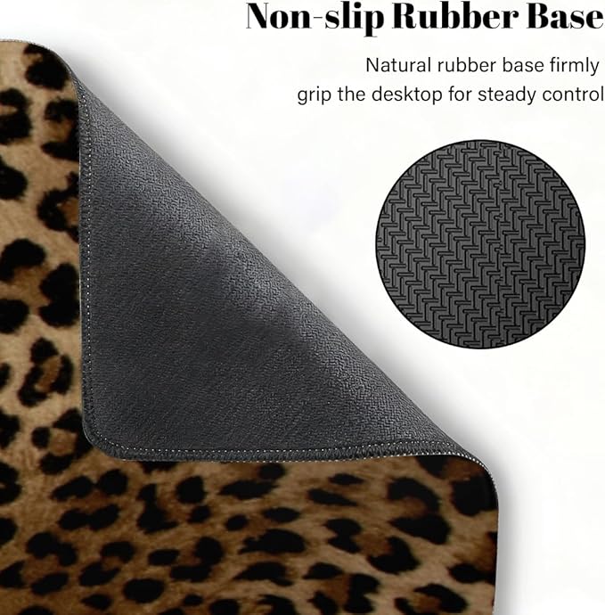 Large Mouse Pad Leopard Print Cheetah Non-Slip Rubber Long Gaming Desk Mat Big Computer Keyboard Mousepad Waterproof Protector Wristing Pad for Gaming Office Home Decorative 31.5 X 11.8 Inch