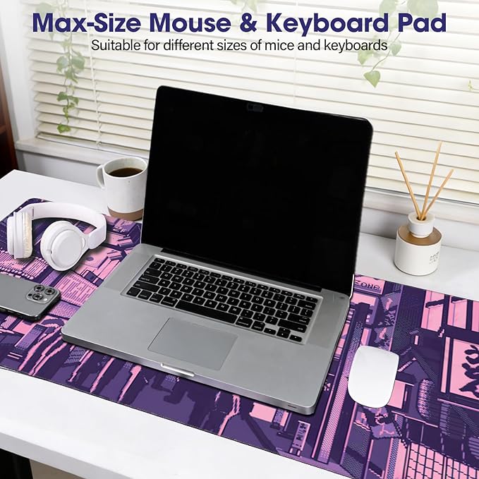 Professional Extended Gaming Mouse Pad - 31.5" x 15.7" Large Desk Mat with Stitched Edges, Waterproof Coating, Non-Slip Rubber Base for Gamers, Esports Pros, Office & Home
