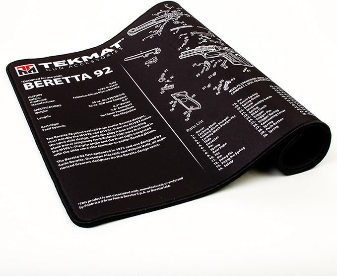 TekMat Ultra Handgun Mat 20" x 15" – Gun Cleaning & Maintenance Mat with Non-Slip Rubber Base and Oil-Resistant Surface for Pistols