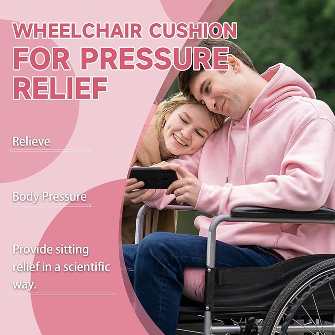 Anti-Slip Wheelchair Cushions, Bed Sore Cushions for Butt, Ergonomic Innovations Orthopedic Donut Pillow, Medical Seat Cushion for Sciatica, Back, Coccyx, Pressure Sore (L-Blue)
