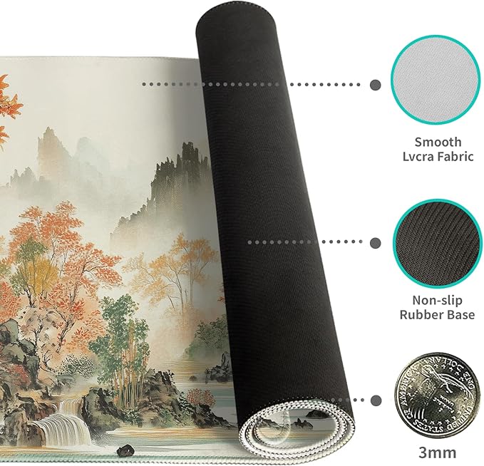 Desk Mat Mouse Pad Gaming Desk Pad XL Large Mouse Mat Office Decor Accessories (Ink Falls)