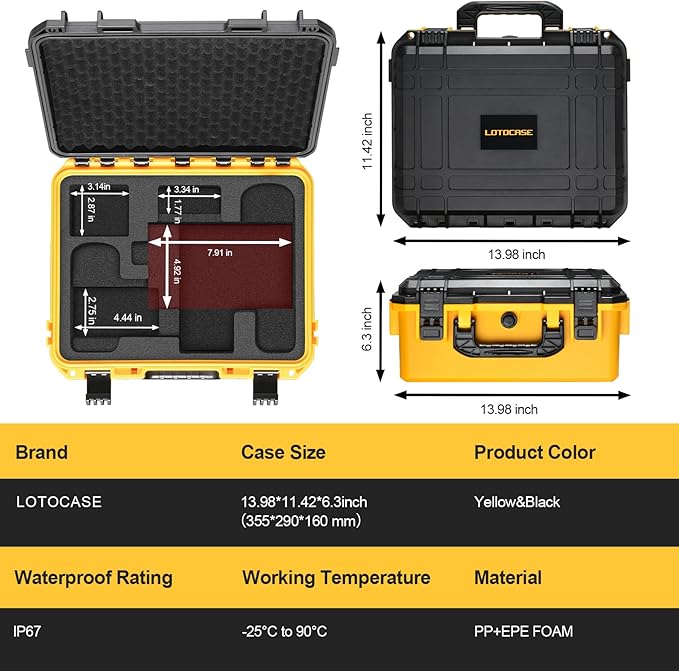 Case for Cordless Drill/Impact Driver Set - Waterproof Hard Tool Box for Dewalt Taladro, Waterproof Hard Tool Box for Dewalt Taladro, Power Tool Kit Bag for Drill Set | Impact Driver/Battery/Charger