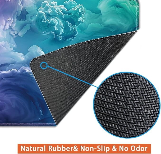 Desk Pad Protector, Office Desk Mat, Large Mouse Pad, Non-Slip Desk Blotter, 23.6x11.8 inch, Colorful Clouds