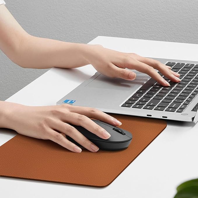 Leather Desk pad Protector, Office Mat, Large Mouse Mat, Non-Slip PU Leather Blotter, Laptop Desk Pad,Waterproof Laptop Computer Desk Keyboard Mat for Office/Work/Home/Decor (Brown, 11in*8in)