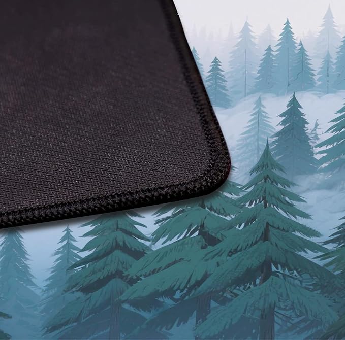 Green Forest Mouse Pad, Large Gaming Mouse Pad, Mountain Landscape Keyboard Pad, Computer Desk Pad 35.4X15.7 Inches