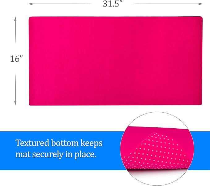 Felt Desk Pad- 31x16 with Non-Slip Backing (Fuchsia)