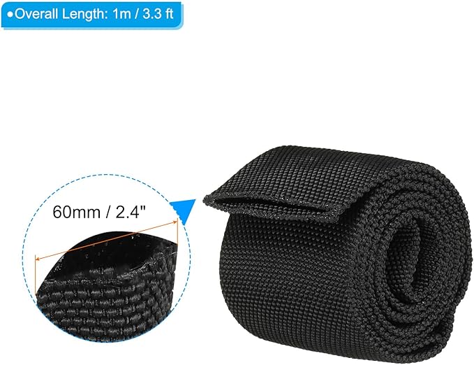 PATIKIL 1.5" Dia 3.3FT Nylon Protective Hose Sleeve, Cable Cover Sheath Protection for Welding Tig Torch Hydraulic Hose, Black