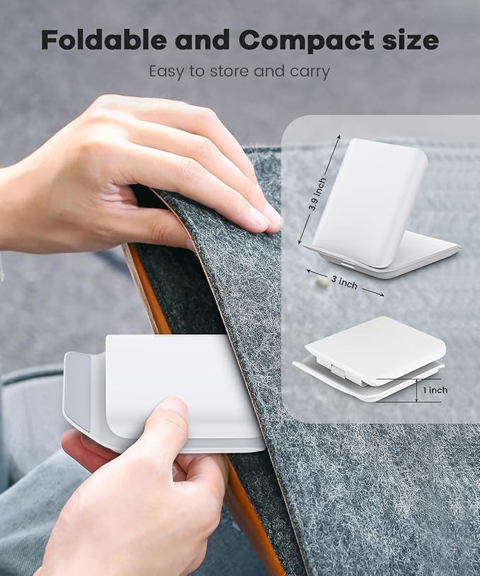 Wireless Charger for Samsung Galaxy Z Flip 7, Foldable 15W Fast Qi-Certified Charging Stand for Galaxy Z Flip 7/6/5/4/3 & Motorola Razr+ | PD 20W Adapter Included | White Travel Dock