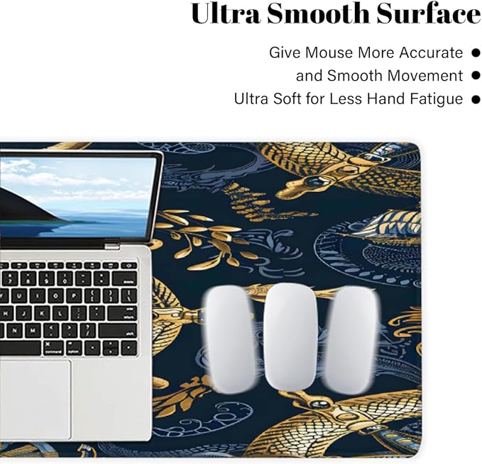 Large Mouse Pad Non-Slip Rubber Anchor Navy Beach Long Gaming Desk Mat Big Computer Keyboard Mousepad Waterproof Protector Wristing Pad for Gaming Office Home Decorative 31.5 X 11.8 Inch