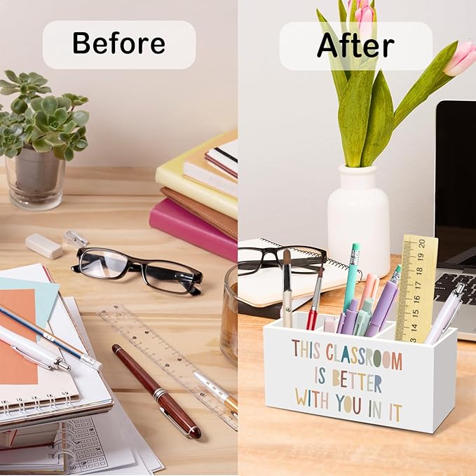 Boho Classroom Pen Pencil Holder for Desk, Boho Office Desk Accessories, Back to School Pen Holders Organizer for Students Boys Girls Teachers,This Classroom Is Better with You in It