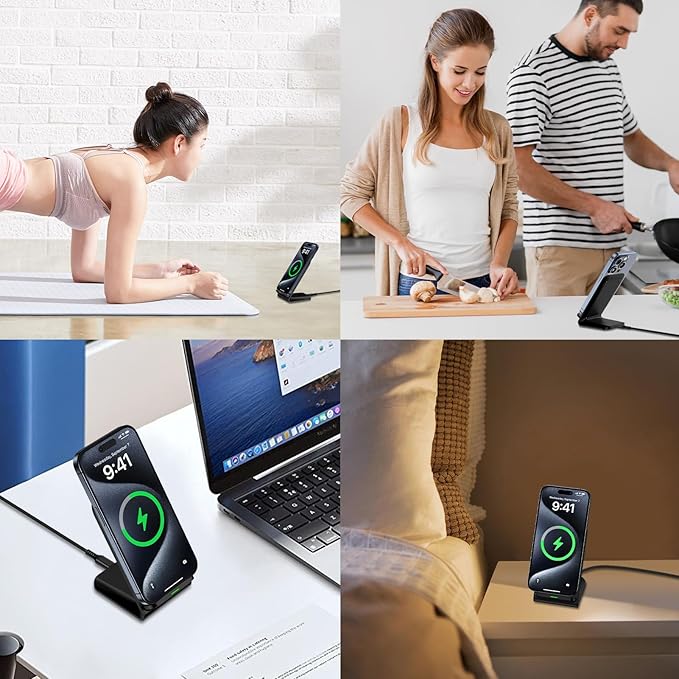 Wireless Charger Samsung Fast Charging Stand for Samsung Galaxy S26 Ultra S26+ S26 S25 S24 S23 S22 S21 S20 Ultra FE, 15W Android Phone Wireless Charger Stand for Pixel 10a 10 9 Pro XL Fold 8a 7 Pro