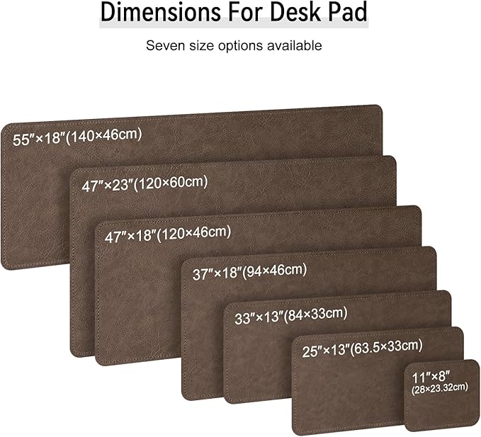 Imitation Crazy Horse Leather Desk Mat - Waterproof Desk Pad - Ideal for Large Mouse Pad and Desk Mats on Top of Desks (Chestnut+Chestnut, 25"*13")