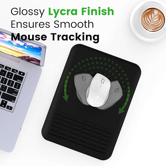 MEKASS Mouse Pad with Wrist Rest, Ergonomic Slope Mousepad for Carpal Tunnel Pain Relief, Memory Foam Desk Computer Wrist Support Mouse Pad with for Office Home (Green Marble)