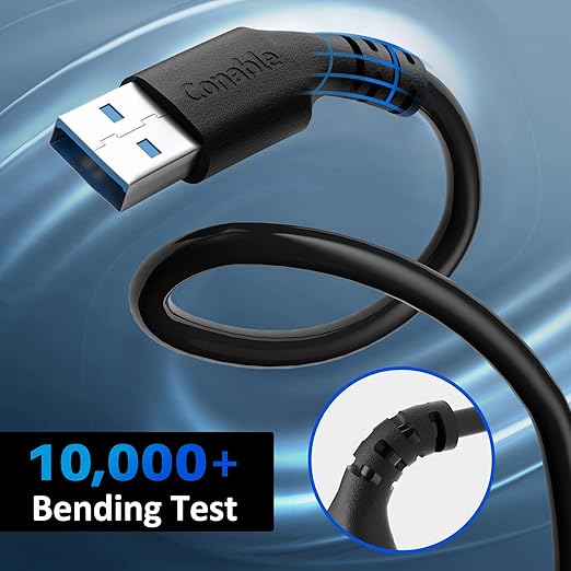 USB to USB Cable 6 Feet (3 Pack), USB 3.0 Male to Male Cord, Type A 5Gbps Data Transfer Cable for Hard Drive, Laptop, DVD Player, USB 3.0 Hub, Monitor, Camera, Set Up Box with 5 pcs Cable Ties- 6 ft