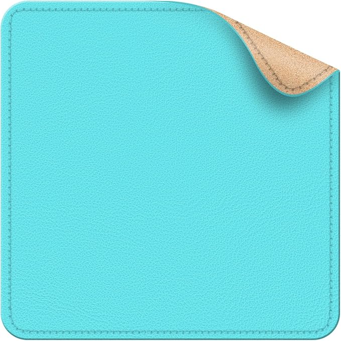 Leather Mouse Pad with Stitched Edge, Waterproof Gaming Mouse Mat for Computers, Laptop, Office & Home (Light Blue, 11"*8")