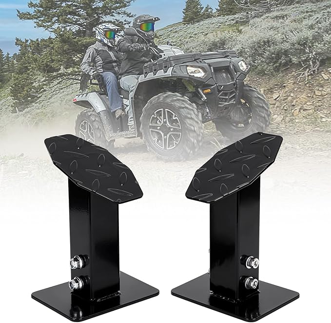 KEMIMOTO ATV Passenger Foot Rest, Adjustable Footrest, ATV Passenger Foot Pegs Anti-Slip Grip Compatible with Polaris Sportsman Scrambler Foreman Fourtrax Grizzly, Black