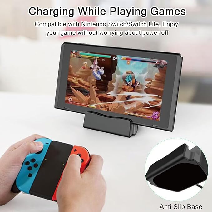 USB C Phone Dock Station for iPhone 15/16, Galaxy, Google Pixel, LG, HTC & More, Phone Charging Stand Cradle for Desk Nightstand, USB C Charging Dock Stand for Switch/Switch Lite