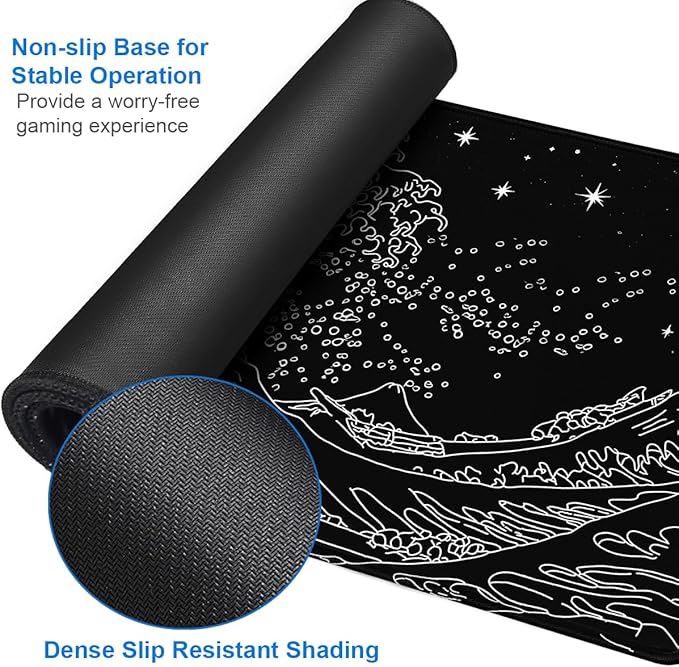 Large Mouse Pad, 31.5x15.7 inch Large Extended Gaming Computer Keyboard Mouse Mat, Water Resist Non-Slip Mousepad Rubber Base Long XXL Mouse Pad for Work & Gaming, Office & Home
