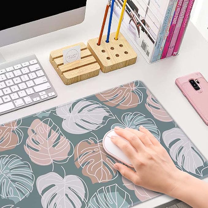 Desk Mat, Large Mouse Pad, 31.5" x 11.8" XL Extended Gaming Mousepad, Desktop Decor Desk Pad, Cute Men Women Office Supplies and Accessories, XL Mouse Pad for Laptop & Keyboard, Palm Leaf