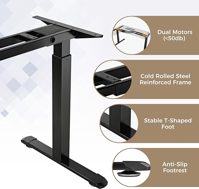 EUREKA ERGONOMIC Standing Desk (61"x43")- L Shaped Desk with Keyboard Tray Adjustable Height Sit Stand Computer Desk Corner Gaming Ergo Desk w Memory Presets, Monitor Stand, LED/USB/Dual Motor, Right