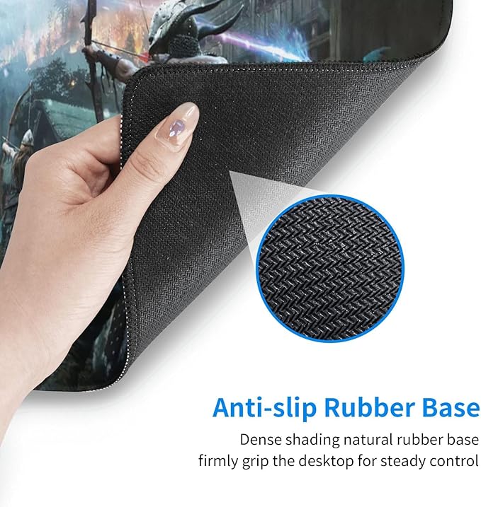Generic Mouse Pad Non-Slip Rubber Base Mouse Pad Waterproof Desk Writing Mat for Office Home 12x31.5in, Black3
