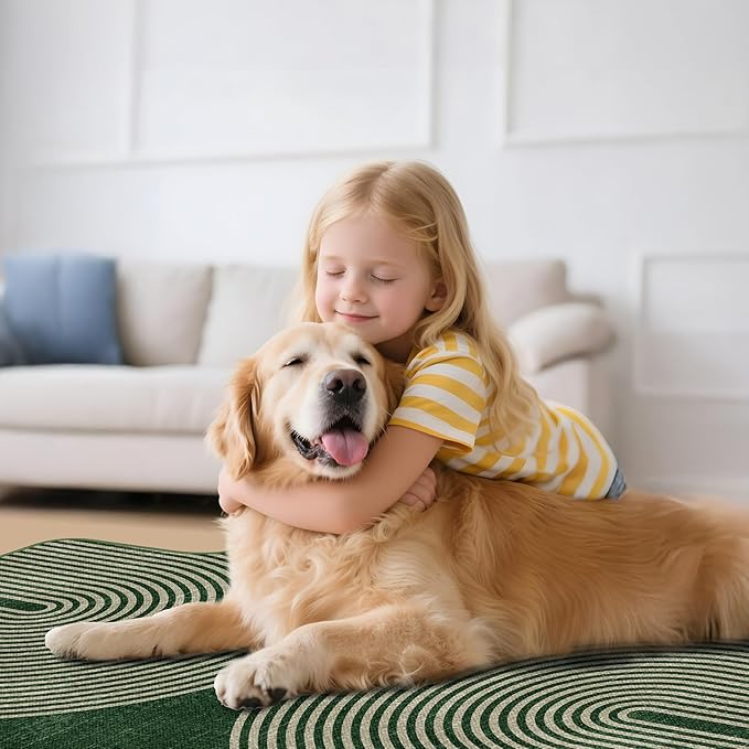 Office Chair Mat for Hardwood Floor & Tile Floor,48"X 60" Heavy Duty Desk Chair Mat for Hard Floors, Under Desk Rug for Rolling Computer Chair,Anti Slip,Low Pile Carpet Protector-Convex Geo Green
