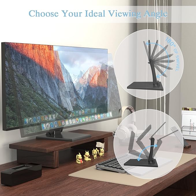 Babibobibi Foldable VESA Stand - 75x75mm/100x100mm LCD/PC Monitor Mount, Black, Lay Flat, Single Monitor Adapter
