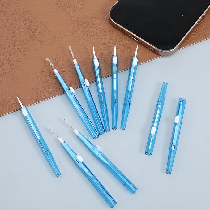 10Pcs Cell Phone Cleaning Kit, Dual Head Anti-Clogging Nylon Brushes Hook Cleaner, Multifunction Mini Cleaning Kits for 16 17 Pro Max Charging Port, Phone Speaker, Earphone, Tablet, Camera, Keyboard