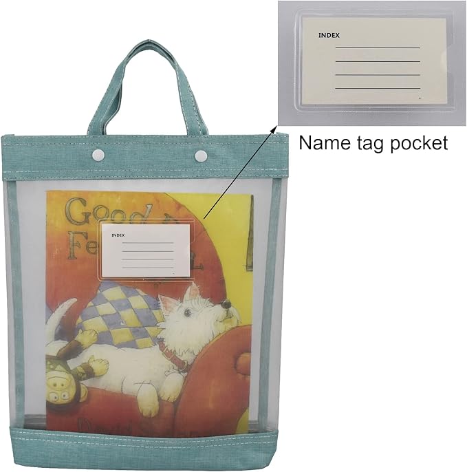 Nylon Document Bag with Handle Light Transparent Mesh File Tote Bag Pouch for Carrying Books Papers (2, Pink&Green)
