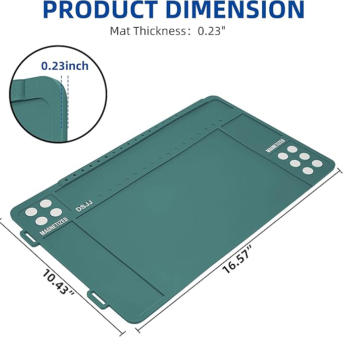 CKPART Gun Cleaning Mat, Premium Magnetic Pad With Organizer Parts Tray, Anti-Slip Rubberized Pistol Mat, Protective Workbench Mat for Gun Cleaning (16.5"x 10.43")