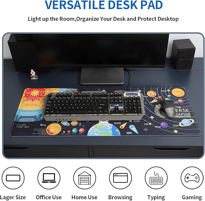 Full Desk Mouse Pad Large Gaming Keyboard Mat XL（31.5x11.8x0.12inch） Upgrade Advanced Micro-Weave Cloth Waterproof Non-Slip Base Natural Rubber Mouse Pad for Office Study Games