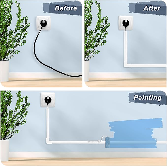 340in Cord Covers for Wires on Wall, One-Cord Wire Covers for Cords, Small White Cord Hider Wall, LZEOY Cable Raceway Wire Hider for Cords, Paintable Cable Concealer - 20x L17 W0.59in H0.4in