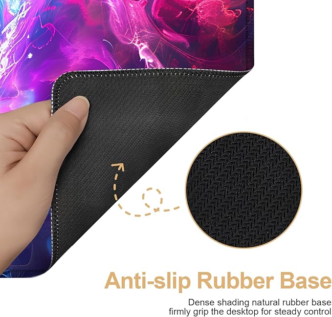 Large Mouse Pad, Cosmic Swirl Desk Mat, Extended Gaming Mouse Pad with Non-Slip Rubber Base, Thick 3mm Smooth Surface Keyboard Mat for Office & Home,35.5 x 15.8 in