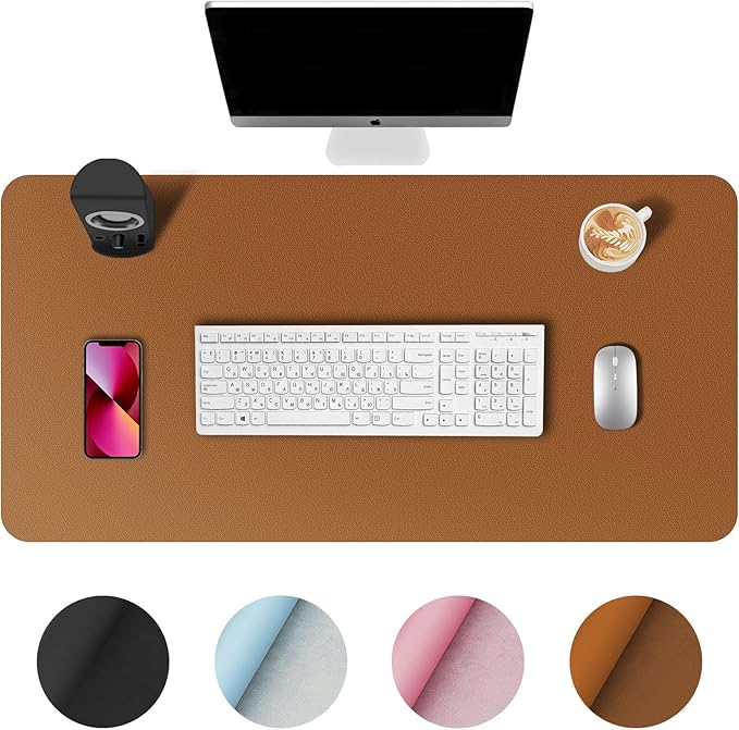 Desk Pad,Large Mouse Pad, Non-Slip PU Leathers Writing Pad,Desktop Protection Pad,Computer Desk Pad, Waterproof Table Mat, Desk Mat for Office and Home Writing (23.6"x 13.7")