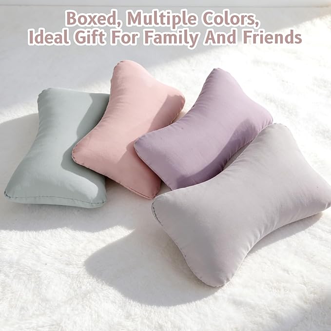 vocheer Small Pillows for Sleeping, 11"x7" Mini Pillow for Travel, Tiny Pillow for Neck, Lumbar, Knee, Wrist, Pets, Cotton Small Back Pillows for Travel, Bed, Office, Machine Washable, Dusty Rose-2pc