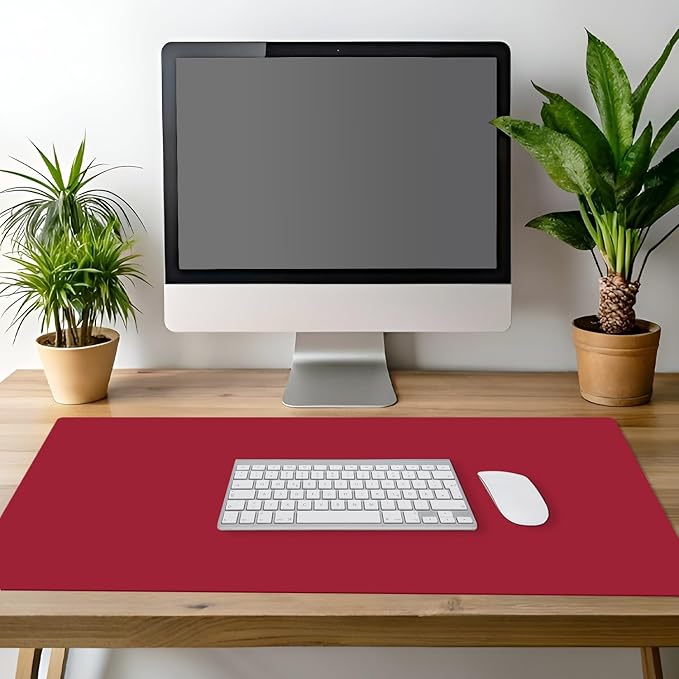 CounterArt Red Large Waterproof Desk Protector 32” x 16” Made in The USA Desk Mat Office Mat Large Mouse Pad
