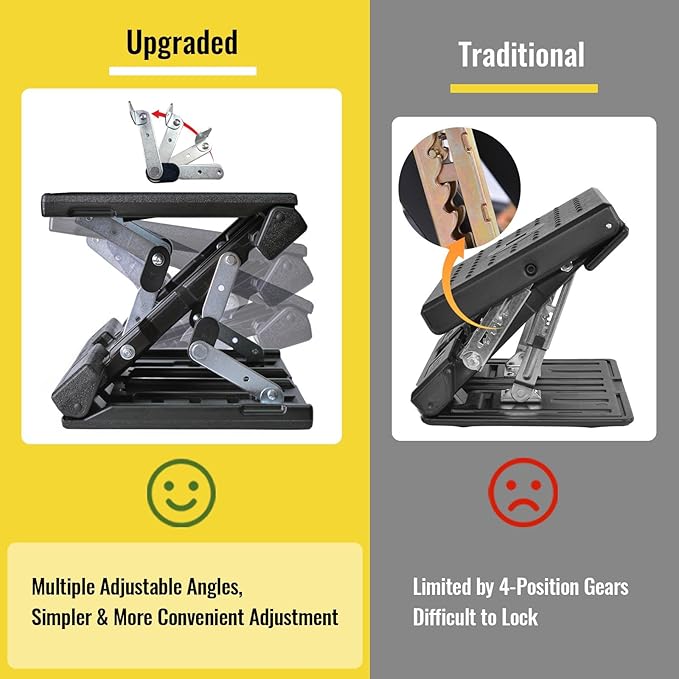 Foot Rest for Under Desk at Work Enlarged, Ergonomic Footrest with Adjustable Height and Angle, Foldable Foot Stool with Removable Pad Massage Beads for Office Gaming Chair Brown