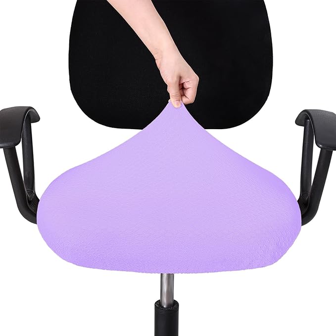 Smiry Stretch Jacquard Office Computer Chair Seat Covers, Removable Washable Anti-dust Desk Chair Seat Cushion Protectors - Lavender
