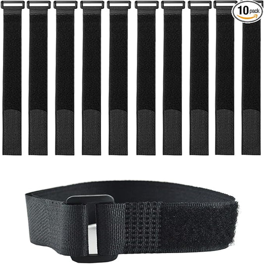 10 Pack (20 x 1 Inch) Fastening Cable Straps,Adjustable Multi-Purpose Hook and Loop Straps Nylon Cable Ties for Wire Cable Management Home Office Garage Outdoor Organization
