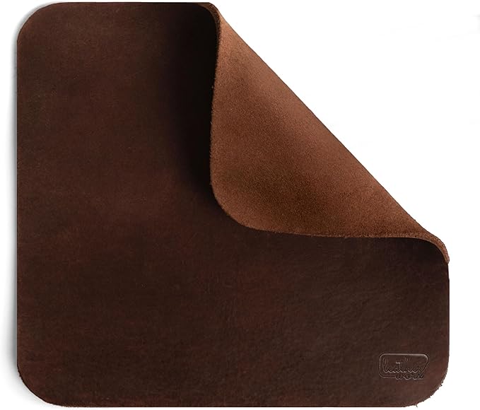 Ergonomic Mouse Pad, Executive Work Desk & Office Essentials, Tracking Accuracy, Mouse Control, Thick Full Grain Leather, Handmade, Bourbon Brown