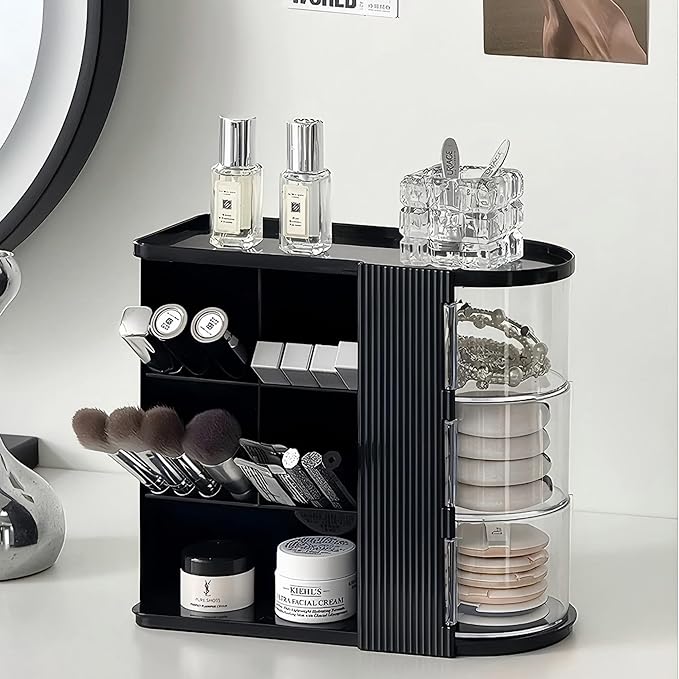 Desk Organizer with Pen Pencil Holder for Desk, Pen Organizer with 3 Drawers, Multi-Functional Desk Organization Deals and Accessories Desktop Storage for Office Home Art Supplies (Black)
