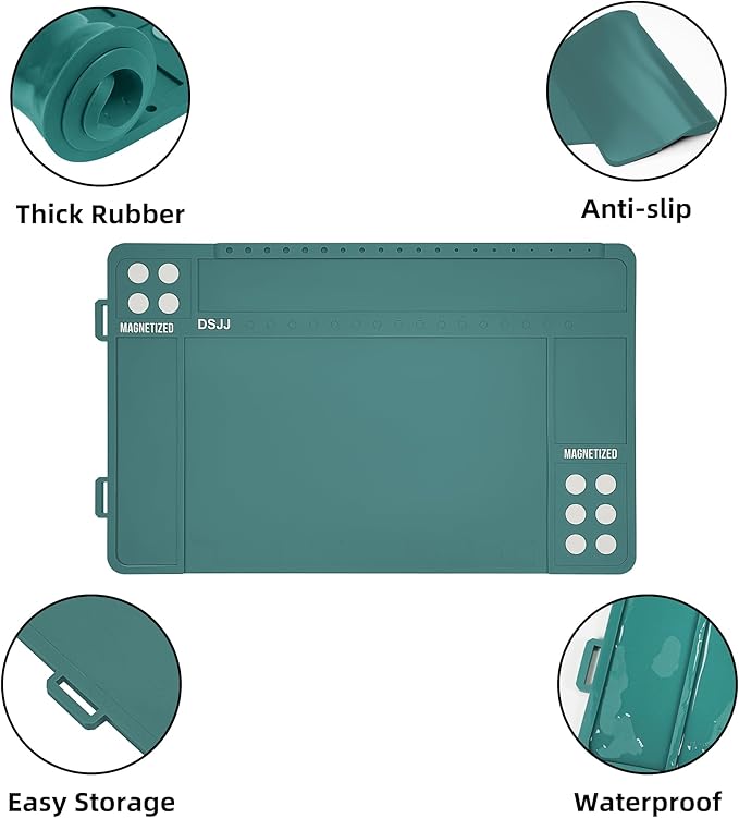 CKPART Gun Cleaning Mat, Premium Magnetic Pad With Organizer Parts Tray, Anti-Slip Rubberized Pistol Mat, Protective Workbench Mat for Gun Cleaning (16.5"x 10.43")