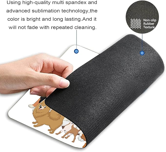 Small Mouse Pad 7.9 x 9.5 Inch, Funny Dogs Cartoon Mousepad with Washable Non-Slip Rubber Base Mousepads, Computer Mouse Pads for Wireless Mouse