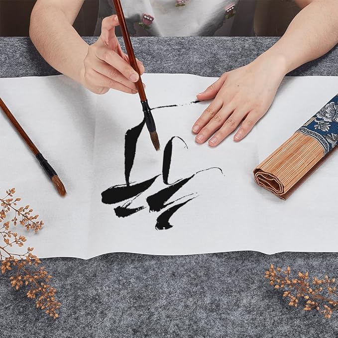 PH PandaHall 48 x 32 Inch Chinese Calligraphy Drawing Felt Mat Water Drawing Cloth, Gray Writing Felt Mat Reusable Water Paper Felt Desk Pad for Calligraphy Practicing Painting Beginners