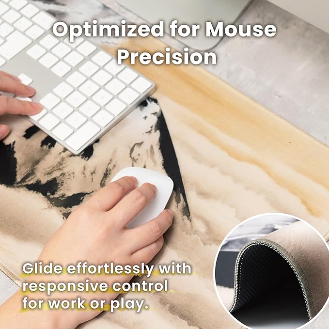 BELLEMOND Japanese Art Desk Mat | Large 31.5x11.8in Anime Mouse Pad for Keyboard & Mouse | Non-Slip Base, Water-Repellent | Original Japanese Design | Guardian of Fuji