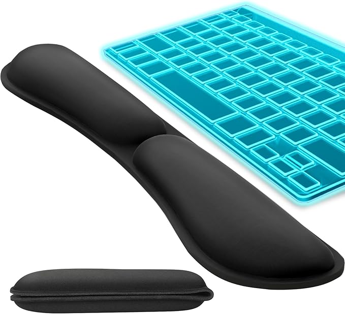 KTRIO Ergonomic Keyboard Wrist Rest, Memory Foam Wrist Support for Typing, Gaming, Office and Home Use, Black